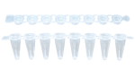 Probówki FastGene® do PCR 0,1 ml, niskoprofilowe, w paskach po 8 szt.,  + wieczka płaskie w paskach po 8 szt.